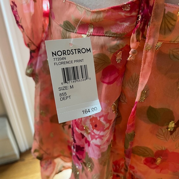 NWT Rahi Florence Print Pink/Peach Floral Cut Out Mini Dress Women's size Medium - Picture 5 of 10